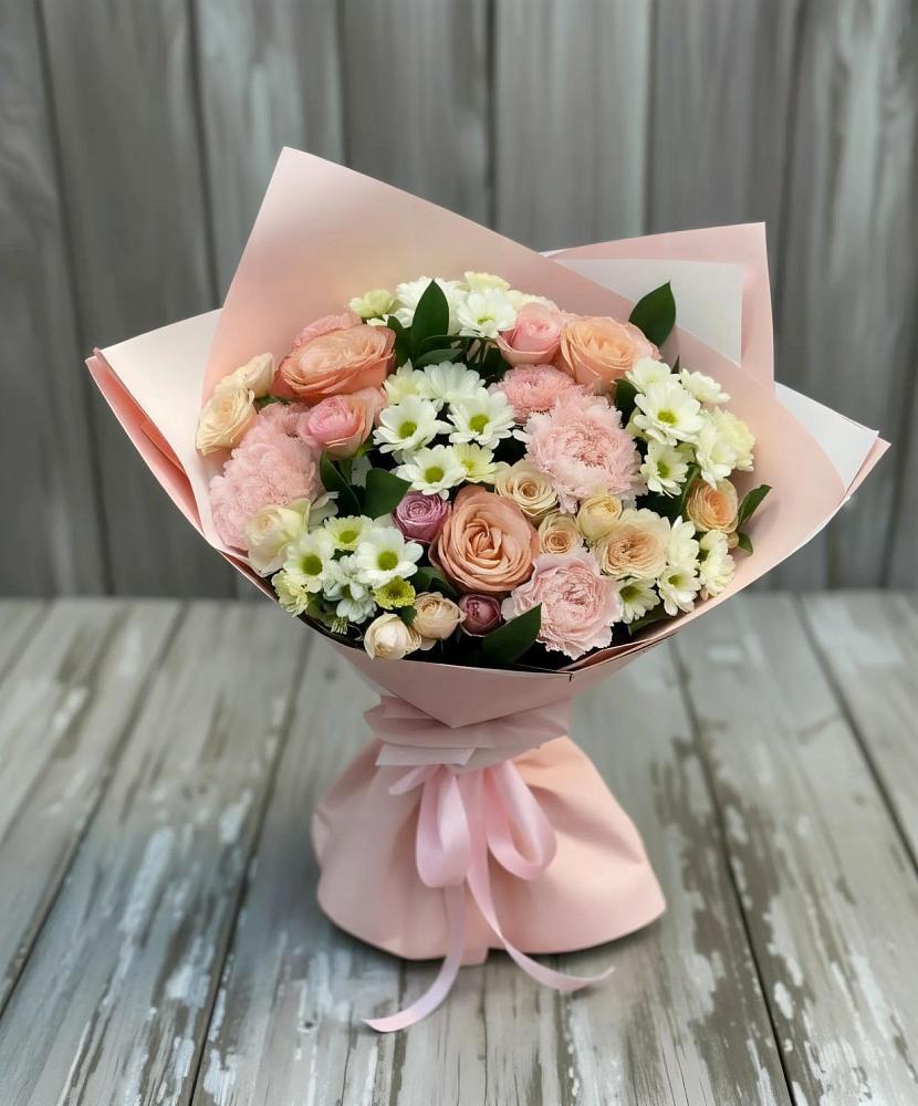 Букет цветов из: Гвоздики, Розы и Хризантемы в Пустошке