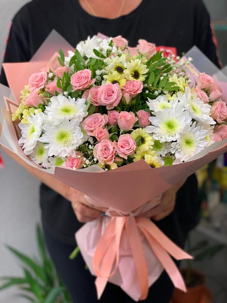 Букет цветов из: Розы и Хризантемы в Пустошке