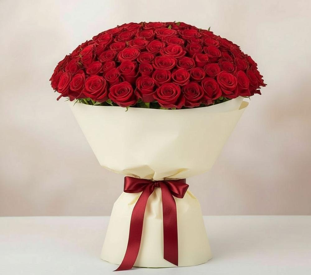 Букет 101 Красная роза Милано в Пустошке