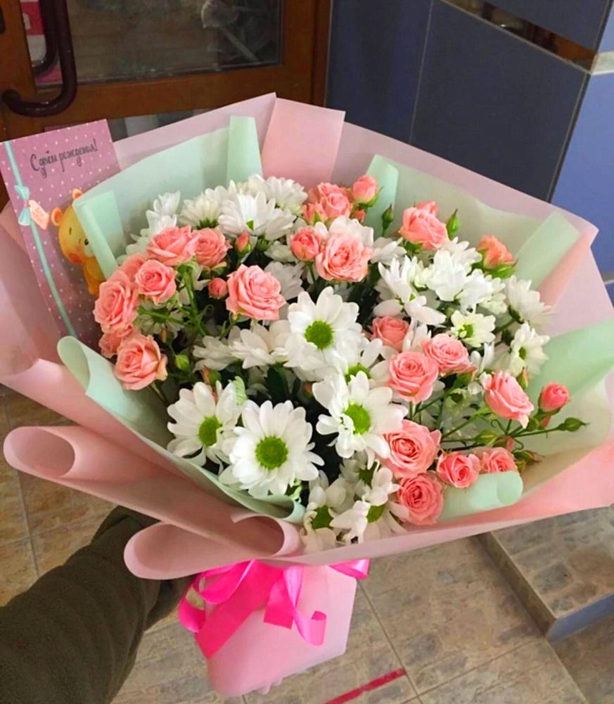 Букет цветов из: Розы и Хризантемы в Пустошке