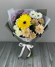 Букет цветов из:  Розы, Герберы и Хризантемы #REPLACE_PRED# Пустошке