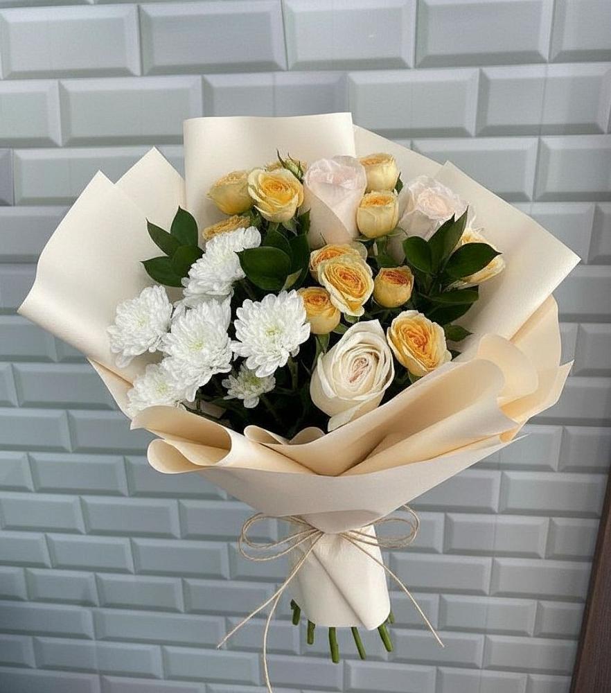 Букет цветов из: Розы и Хризантемы в Пустошке