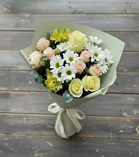 Букет цветов из:  Альстромерии, Розы и Хризантемы в Пустошке