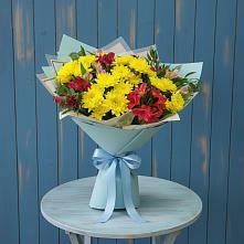 Букет цветов из:  Альстромерии и Хризантемы в Пустошке