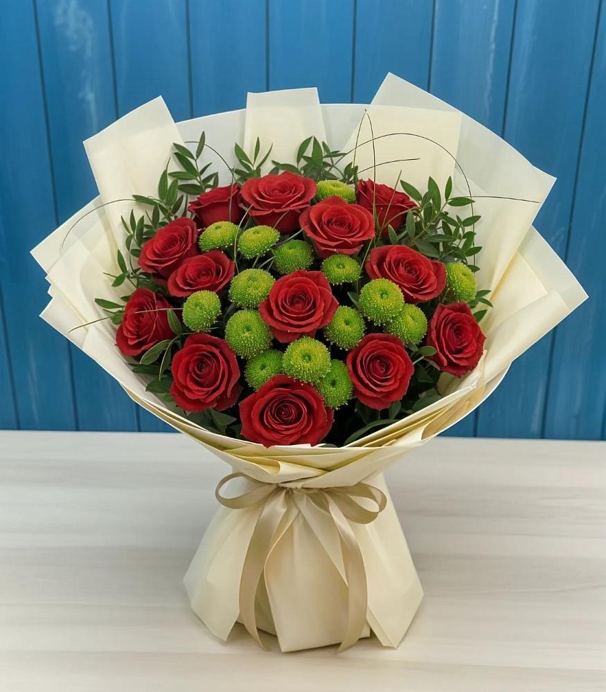 Букет цветов из: Розы и Хризантемы в Пустошке