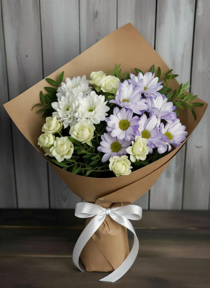 Букет цветов из: Хризантемы и Розы в Пустошке